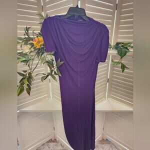 ALEXANDER MCQUEEN LONG PURPLE SHOULDER ZIP DRESS SIZE SMALL